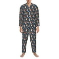 thumbnail image 3 of Naloa Garden Gnomes Men’s Pajamas Set - Long Sleeve Button Down Sleep Shirt and Pajama Bottoms Sleepwear Set-Medium, 3 of 7