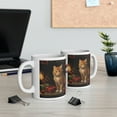 thumbnail image 6 of Coffee Mug 11oz, Tabby Cat Lover Mug, Merry Christmas Fireplace Cat Tea Cup, 6 of 8