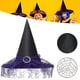 thumbnail image 4 of Halloween Black Witch Hat Universal Witch Cosplay Hat with Mesh for Adult Children, 4 of 5