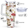 thumbnail image 3 of 40oz Cute Colorful Botanical Mushroom Stainless Steel Flip Straw Tumbler Spill Proof Travel Cup Double Wall Vacuum Insulated Coffee Mug with Top Handle, 3 of 6