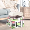 thumbnail image 3 of Yayeee Collapsible Cube Storage Bin with Lid Fabric Closet Decorative Basket with Handles, Green Abstract Geometric, 3 of 7