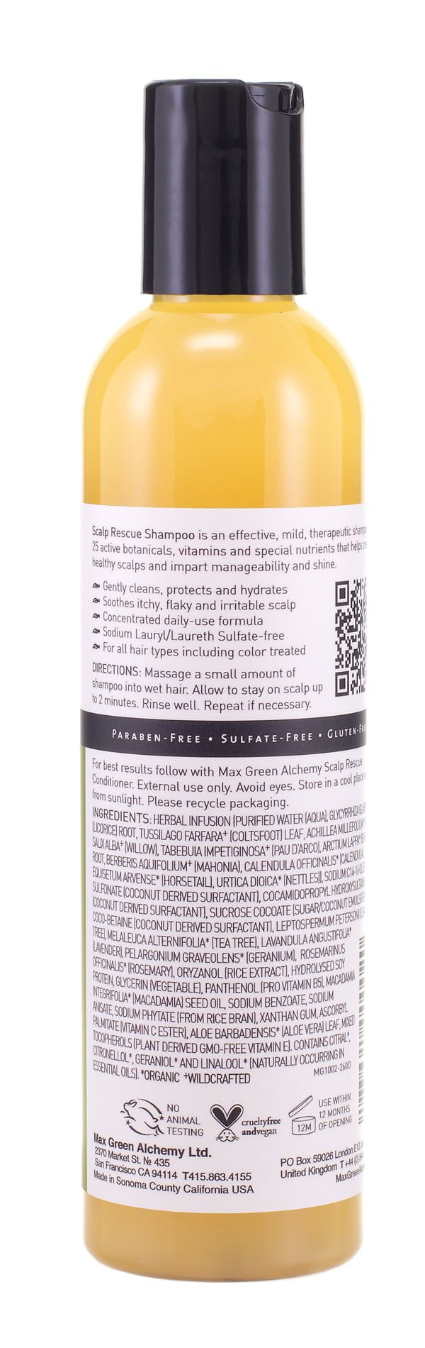 Scalp Rescue Shampoo ( 8.8 fl oz Bottle), Hydrating, Unisex, All Hair Types : Max Green Alchemy