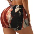 thumbnail image 1 of Balery Silhouette Trumpet Red Art Pantalones cortos de entrenamiento estampados para mujer, sin costuras, ajustados, para gimnasio, yoga, correr, deportes, ejercicio activo, fitness.-Small, 1 of 8