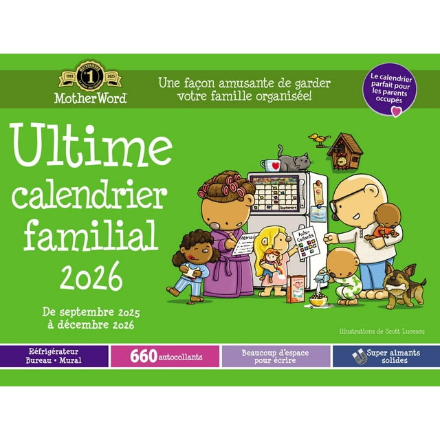 2026 Motherword Ultimate Family Large Desk/Wall Calendar, French