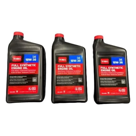 Toro 138-6053 Full Synthetic 10W-30 Oil (3 Pack), Black, 138-6053=3