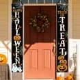 thumbnail image 6 of Happy Halloween Trick or Treat Porch Banner Sign, Jack O Lantern Pumpkin Front Door Decorative Hanging Welcome Banner Flag, Spooky Ghost Bat Party Decoration Home Outdoor Decor, 6 of 6