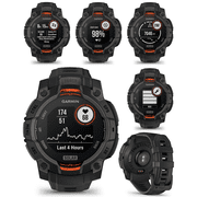 Garmin Instinct 3 Solar 45 mm, Rugged Outdoor GPS Smartwatch, Metal-Reinforced Bezel, Built-in Flashlight, Up to 28 Days of Battery Life, Black with Black Band with Wearable4U Bundle