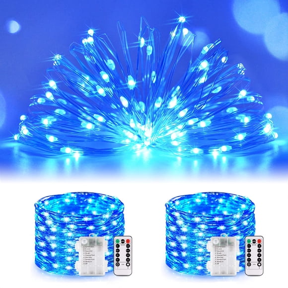Fairy Lights JMEXSUSS 200 LED, 20 m, batería azul resistente al agua
