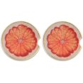 thumbnail image 2 of FREEAMG Car Coasters 2 Pcs Pink Grapefruit Slice Ceramic Drink Coaster Absorbent Ceramic Car Cup Coasters Universal Vehicle Non-Slip Car Cup Holder Coaster, 2 of 6