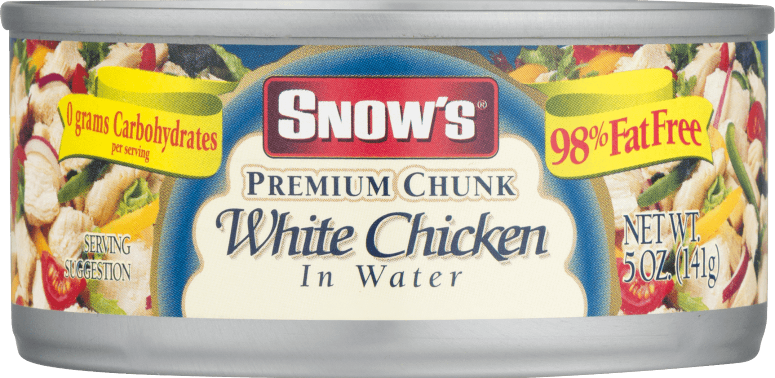 Snow's Premium Chunk White Chicken in Water, Gluten Free, 11g Protein per Serving, Shelf Stable Can, 5oz
