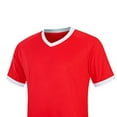 thumbnail image 5 of Conjuntos de blusas y camisas de manga corta con cuello en V. Conjunto de traje de fútbol de color sólido para niños para juegos deportivos universitarios, partidos de rendimiento, uniformes de entren, 5 of 5