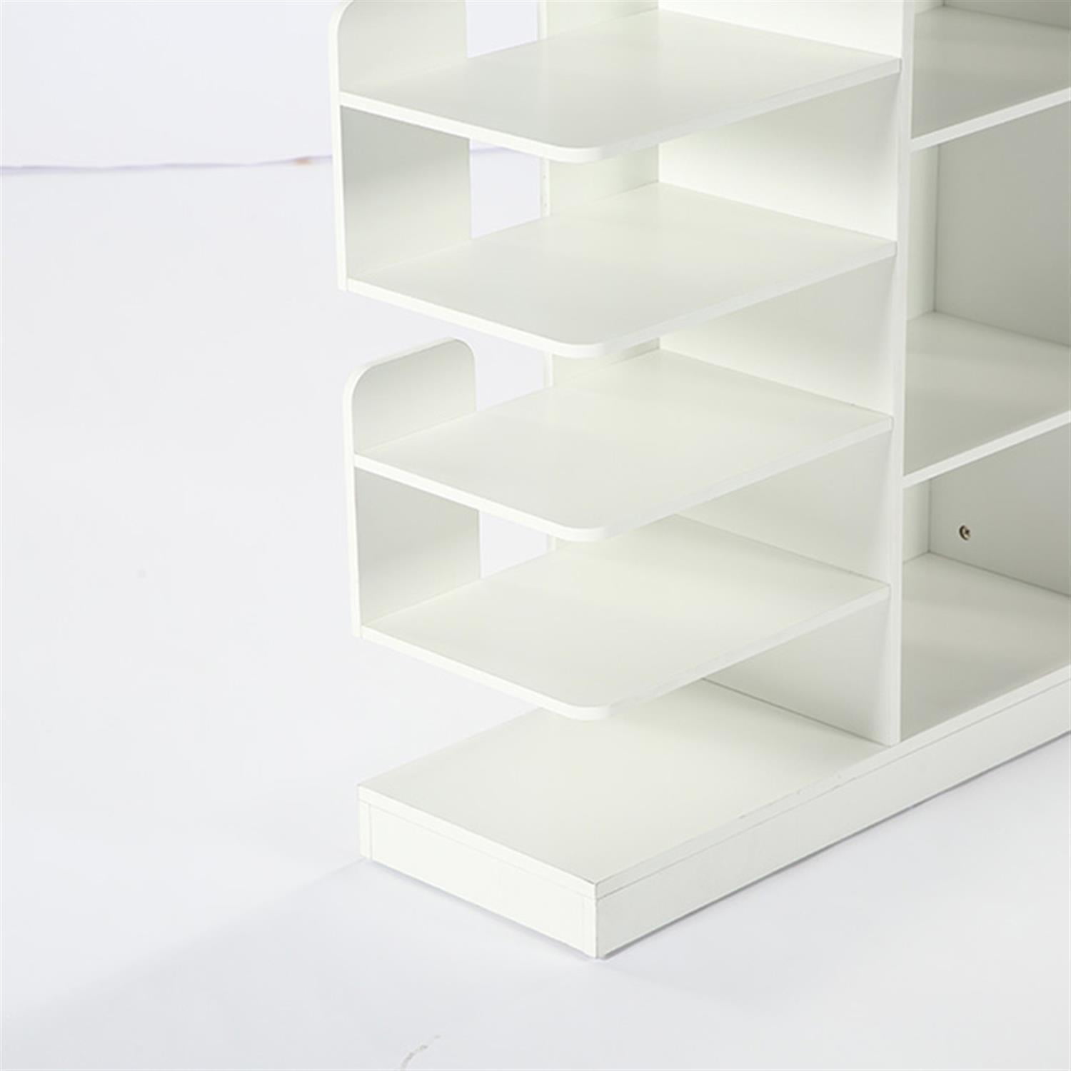 Demi Bonn Wooden Shoe Rack, 13-Tier Freestanding Entryway Shoe Organizer with Open Shelves, White