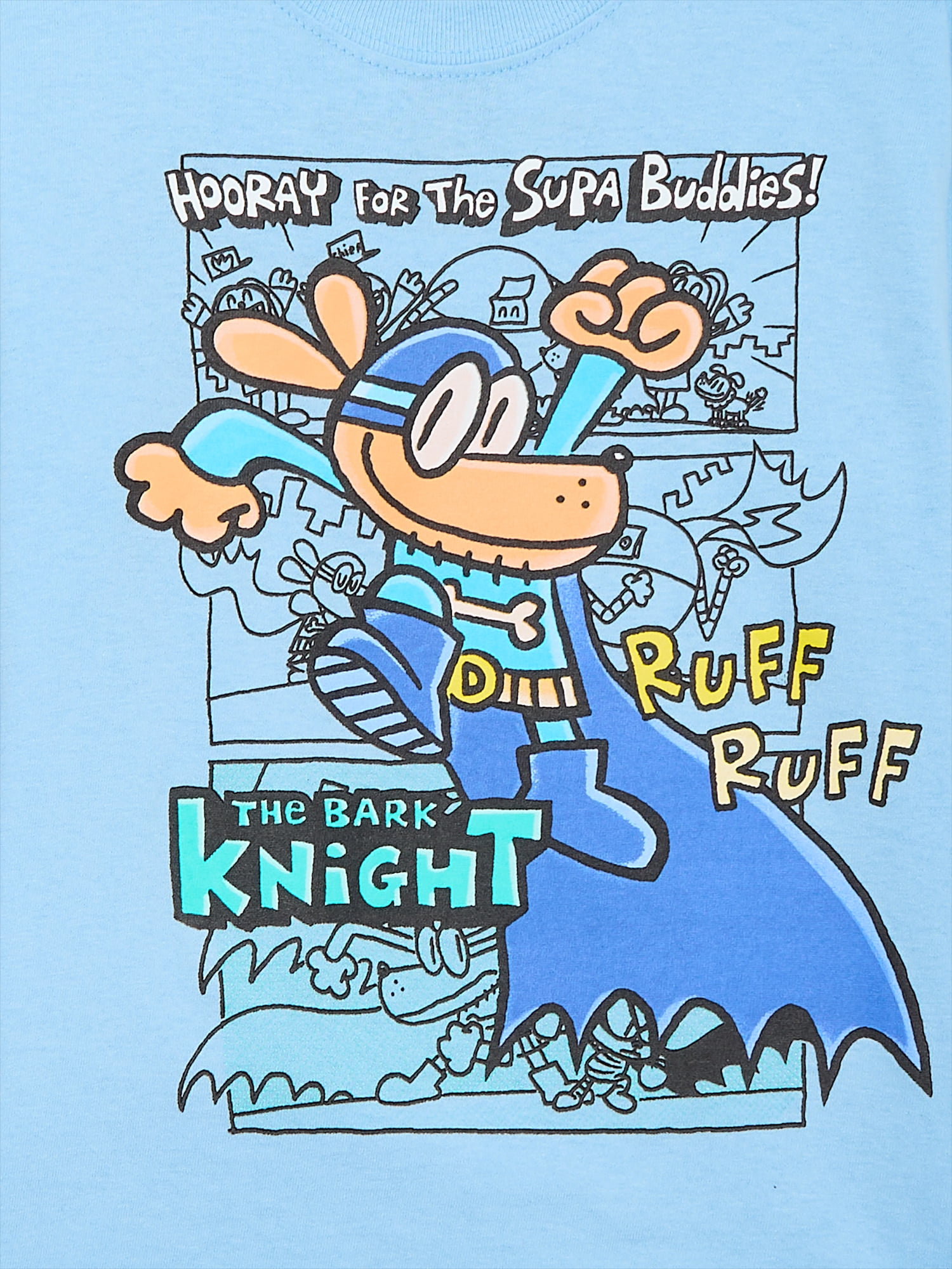 Dog Man Boys Cotton Graphic T-Shirts with Short Sleeves, 2-Pack, Sizes XS-2XL
