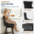thumbnail image 4 of Swivel Bar Stools Set of 4, 26" Counter Height Bar Stools with Back, Farmhouse Velvet Barstools for 34–38" Kitchen Island, Black (Set of 4), 4 of 10