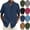 #02 Blue, variant on Short Sleeve Button Down Shirts for Men Mandarin Collar Cotton Linen Tops Lightweight Slim Fit Casual Summer Daily Wear ,XXL,Blue