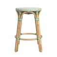 thumbnail image 2 of Butler Specialty Company Tobias Rattan Round 24" Counter Stool - White and Green, 2 of 6