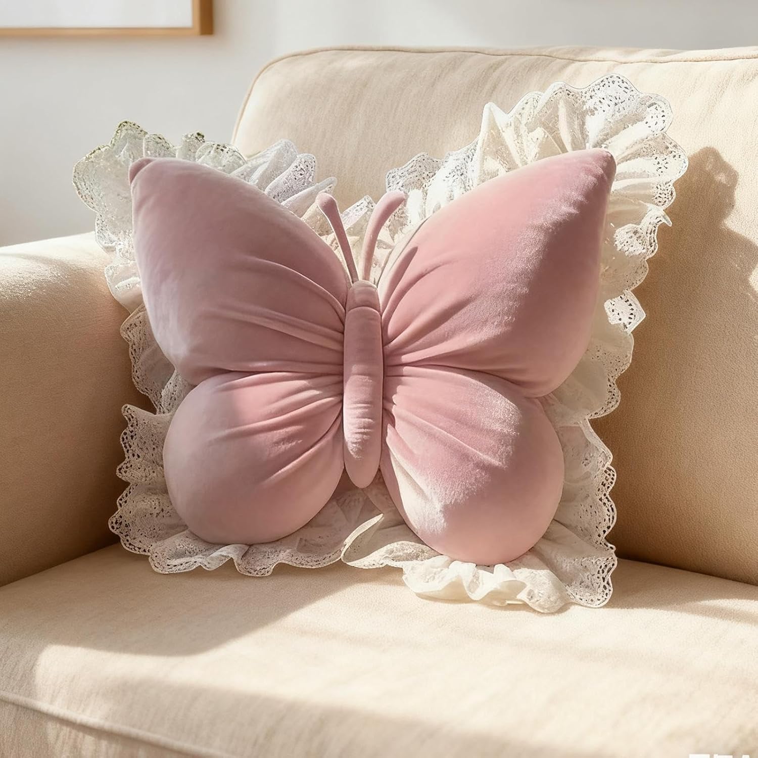 Butterfly Pillow - Butterfly Shaped Throw Pillow, Butterflies Stuffed Seat Cushion | Butterflies Throw Pillows for Baby Birthday Christmas Stocking Stuffers Sofa Bed Couch Desk Girls Kids Adults
