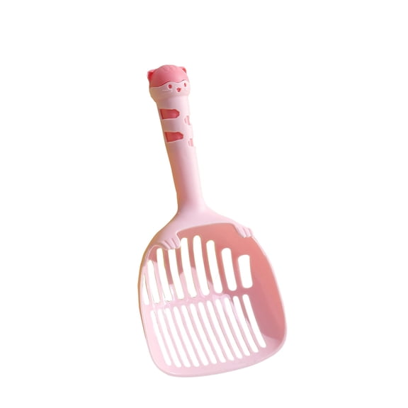 Litter Box Scooper, Tofu Cat Litter, Long Non-Slip Grip, Cat Scooper for Litter Box, Large Sifting Face, Efficient Clump Removal, Feline, Pink, 1 Pc