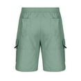 thumbnail image 3 of Men's Cargo Shorts Plus Size Big and Tall Cargo Shorts Multi-Pockets Relaxed Summer Drawstring Beach Shorts Pants, 3 of 4