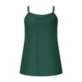 thumbnail image 6 of Olyvenn Stylish Women's Plus Size Camisole Tops Adjustable Spaghetti Strap Built in Bra Cami Tank Tops Relaxed Fit Cotton Undershirts Green XXXL, 6 of 6