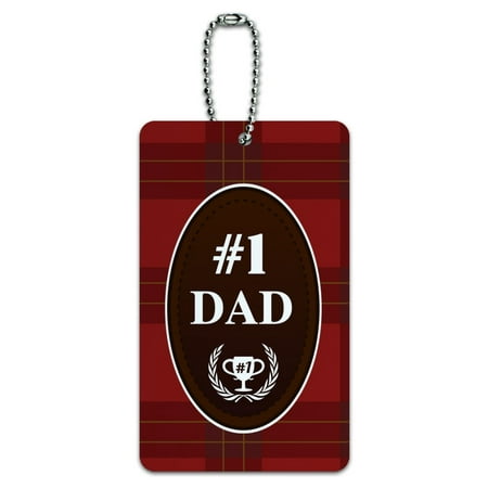 Dad Number One Best Father Plaid Luggage Card Suitcase Carry-On ID