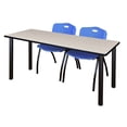 thumbnail image 2 of 60" x 24" Kee Training Table- Maple/ Chrome & 2 'M' Stack Chairs- Black, 2 of 3