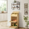 thumbnail image 3 of Farmhouse Onion and Potato Storage Bin, Fruit & Vegetable Holder with Large Bread Box, Small Kitchen Pantry Cabinet, Wood, 3 of 8