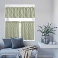 thumbnail image 6 of 3 Piece Kitchen Curtains and Valances Set Sage Green Stripes Cafe Curtains 36 Inch Length Simple Geometric Modern Monochrome Valance & Tier Curtain for Living Room Bedroom Window 54"x18"+27"x36"*2, 6 of 6