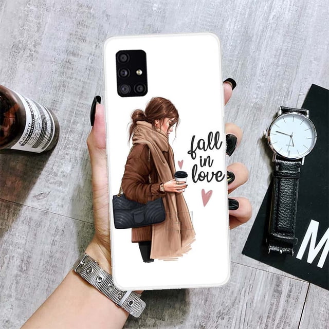 Funda de teléfono de princesa Boss Coffee para Samsung Galaxy A12, A22, A32, A42, A52, A72, A51, A71, 5G, A41, A31, A21, A02S, M12, M21, M31, M30S qiuyongming unisex
