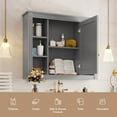 thumbnail image 6 of Tcbosik Wall Mounted Storage Cabinet with Mirror, Medicine Cabinet with Shelves for Kitchen, Bathroom, Laundry Room, Space-Saving, Grey, 6 of 9
