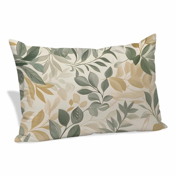 Sage Green Yellow Botanical Pillow Covers King, Spring Summer Vintage Soft Brushed Microfiber Breathable Throw Pillow Covers, Pillowcase with Zipper for Couch Sofa Bedroom Living Room 20"x36"