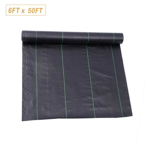 Weed Cover Landscape Fabric Woven Ground Barrier 6FT x 16FT Heavy-duty Weed Block Gardening Weed Matting Easy Setup & Superior Weed Control for Flower Bed, Yard, Garden
