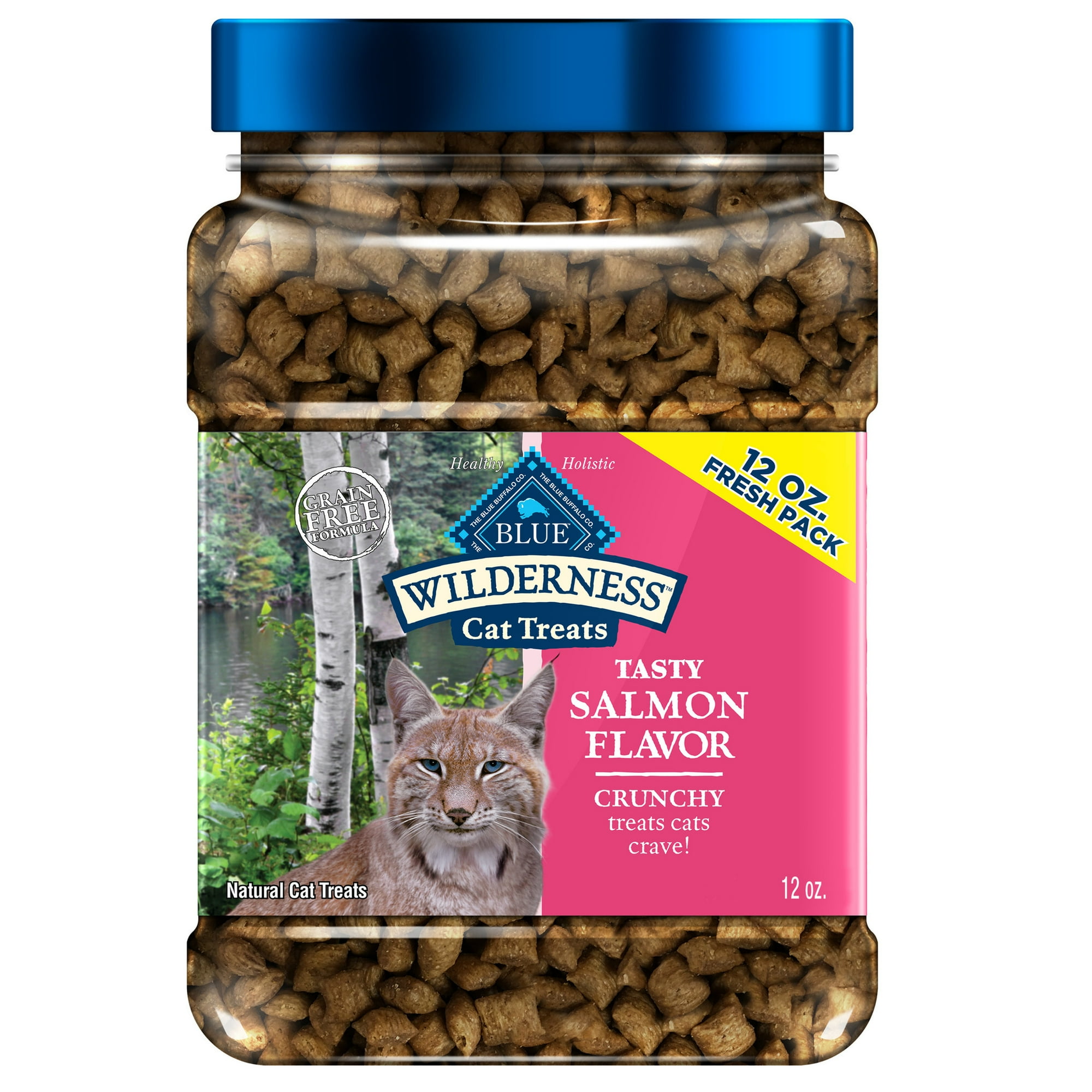 Blue Buffalo Wilderness Crunchy Cat Treats, Tasty Salmon Flavor, 12-oz. Tub