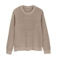 thumbnail image 6 of Womens Sweaters Women's Sweater 2026 Fall Winter Crew Neck Long Sleeve Warm Soft Knitted Pullover Khaki XL, 6 of 7