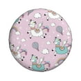 thumbnail image 2 of Easygdp Llama Unicorn and Rainbow Automobile Tire Dust Cover, 14-17in Spare Tire Cover Universal Fit for Trailer, Car, Truck, SUV, Jeep - 14 inch, 2 of 9