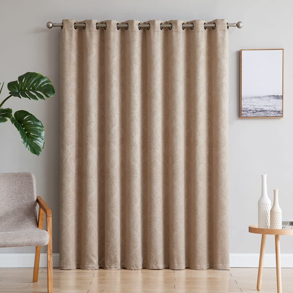 WARM HOME DESIGNS 1 Extra Wide, Extra Long 102" X 96" Panel of Brown Taupe Patio Door Curtains. Blackout Sliding Glass Door Curtain or Room Divider Drape. EV Taupe Patio 96