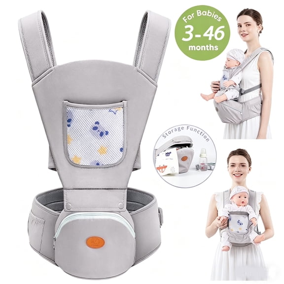 Lvelia Baby Carrier,6-in-1 Baby Carrier Newborn to Toddler, Adjustable Detachable Infant Baby Hip Seat Carrier for 7-44lbs, All Seasons, Perfect for Shopping Travelling