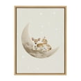 thumbnail image 2 of Kate and Laurel Sylvie On the Moon Framed Canvas Wall Art by July Art Prints, 18x24 Natural, Soft Animal Moon Wall Art Decor, 2 of 6