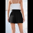 thumbnail image 4 of Pantalones Cortos Casuales de Verano para Mujer con Lazo y Cintura Anudada y Bolsillos. Negro M, 4 of 7