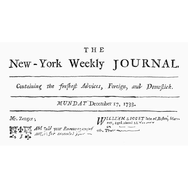 New York Weekly Journal. /Nmasthead Of The New York Weekly Journal, 17