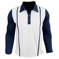 thumbnail image 4 of FYDUU Mens Polo Shirts Men's Long Sleeve Shirts Fashion Casual Button Down Collar Shirt Color Block Stylish Tops Fall Winter Daily Wear Comfort Pullover Shirts, 4 of 8