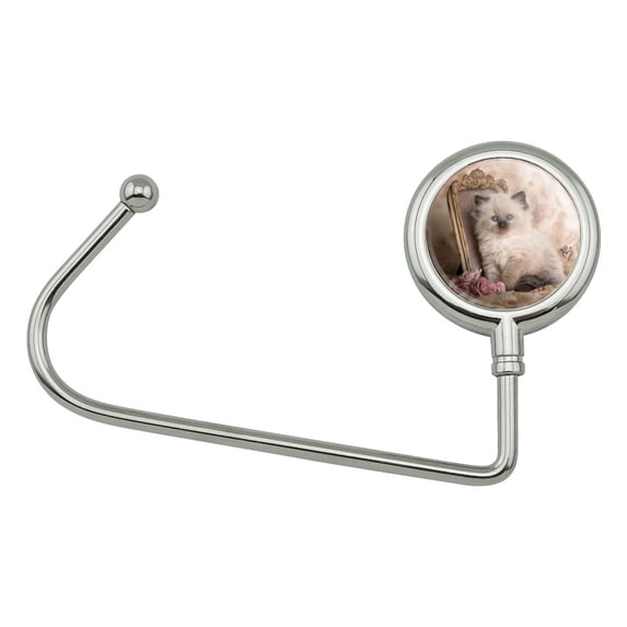 Ragdoll Tiffany Cat Kitten Victorian Roses Purse Bag Hanger Holder Hook