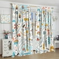 thumbnail image 4 of Kids Car Blackout Curtains, Cartoon Bus Car Camp Woodland Pine Tree Print Blackout Rod Pocket Window Treatments Drapes for Bedroom Living Room Nurserw42x54in, 4 of 6