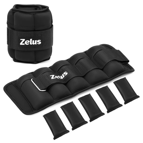Pesas de tobillo ajustables ZELUS de 1 a 5 libras para mujeres y hombres (de 2 a 10 libras)