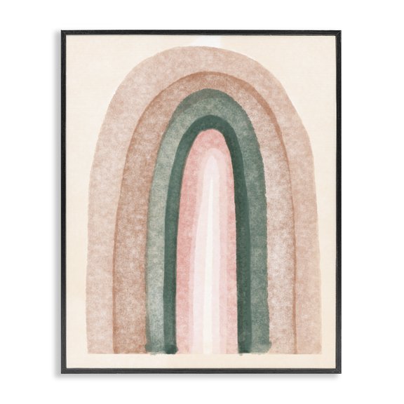Stupell Industries Bohemian Soft Pink Neutral Rainbow Distressed Sky Arches Black Framed Giclee Art, 11 x 14, by Lil' Rue