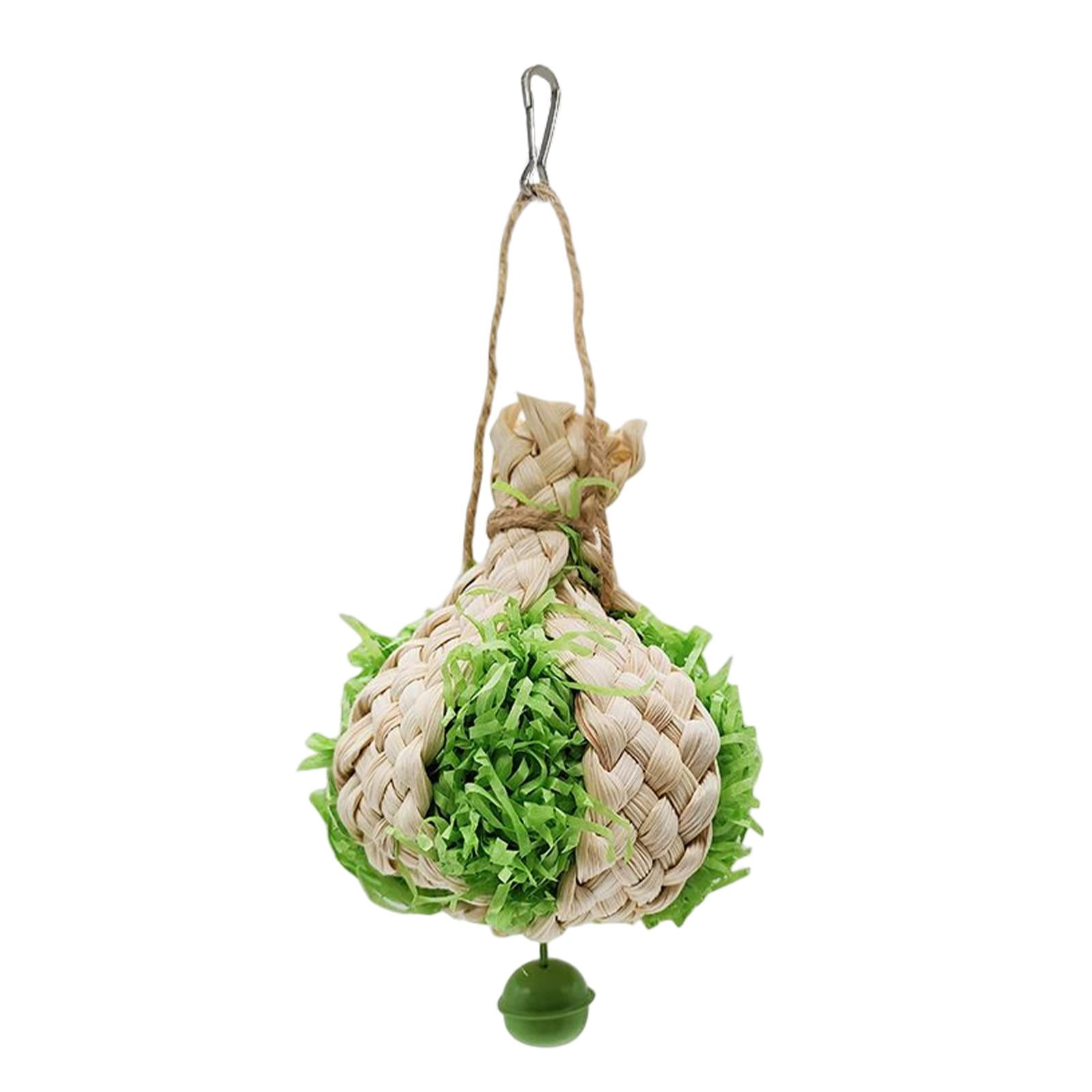 FashionCha Handmade Parrot Shredder Toy Bite-Resistant Entertainment Cage Accessory Durable Green