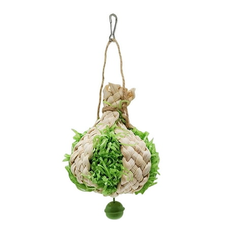 Natural Parrot Shredder Toy Bite Resistant Durable Colorful Cage Accessories Entertaining Bird Chewing Toy for Parrot Exercise Toy Green