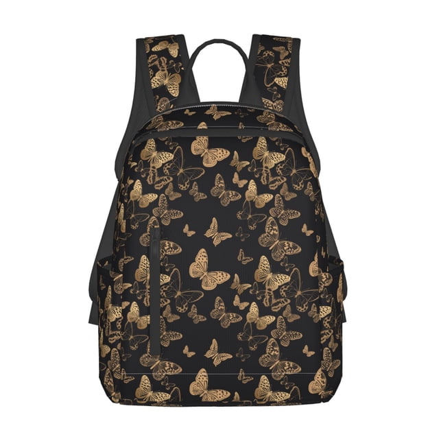 Disketp Modern Golden Butterfly Mochila Ligera e Impermeable, Mochila de Día Resistente para Viajes, Senderismo y Uso Diario para Hombre y Mujer