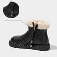 thumbnail image 6 of OWUUcdse Riding Boots for Girls, Fleece-lined Thermal Side Zipper Snow Winter Ankle Boots Black Size 13 (Little Kids), 6 of 9