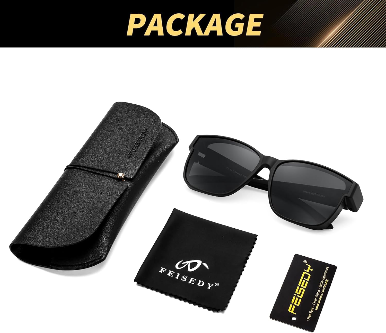 FEISEDY Polarized Sunglasses Fit Over Glasses Women, Fit over Glasses Sunglasses for Driving UV400 Protection B0250